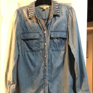 Michael Kors denim studded shirt